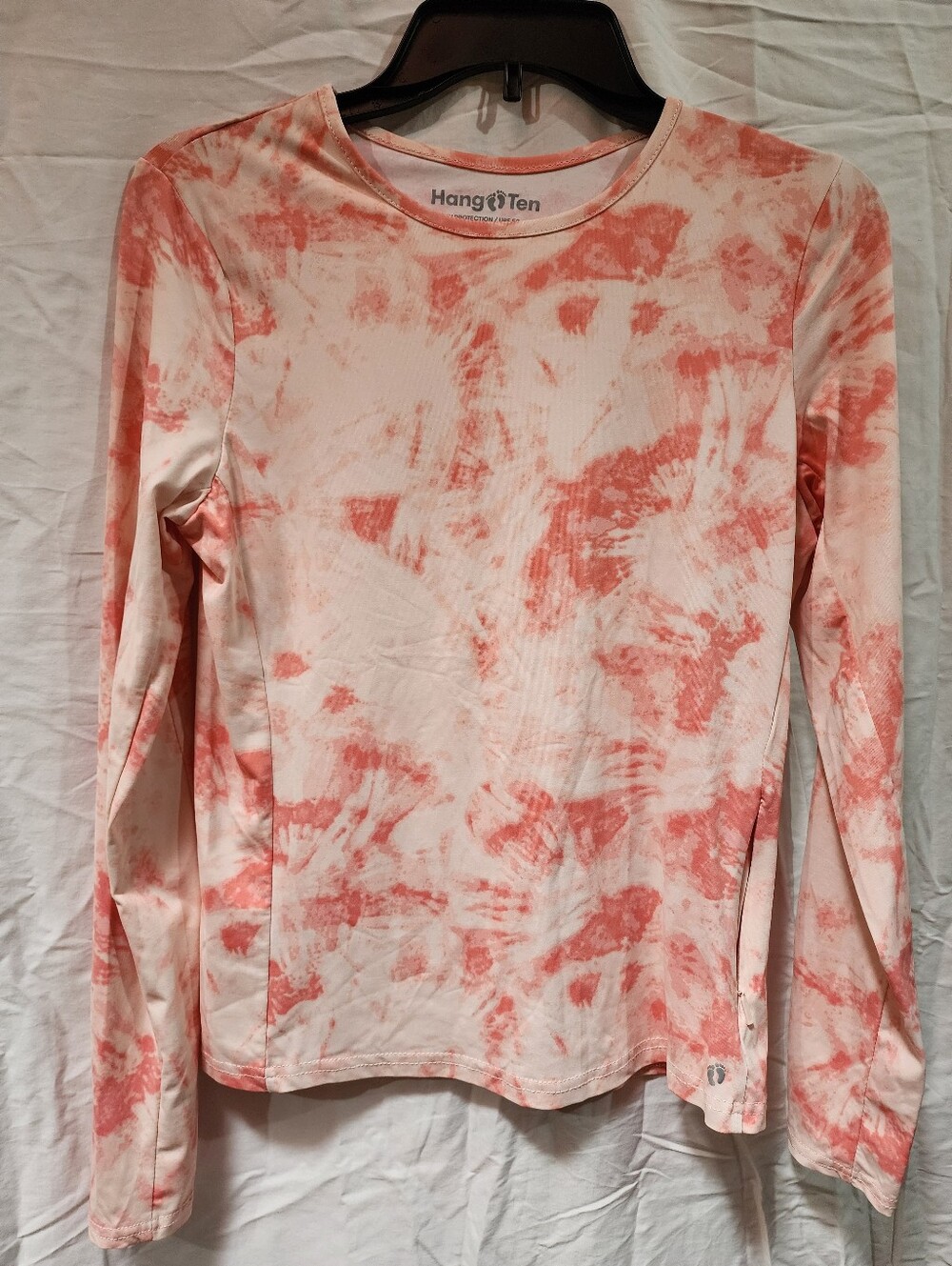 Hang Ten Pink Coral Tie-Dye Long Sleeve Tee